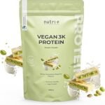 Nutri + Vegan Protein Powder White Chocolate Pistachio 1 kg - 76% Protein - 3k Protein Powder - Protein Powder Vegan 1000 g - White Chocolate