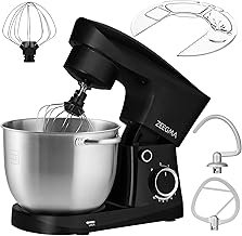 ZEEGMA Planeet Easy Planetary Robot 1500 W Multifunctional Food Processor with 5.2 L Bowl with 2 Handles, Mixer with 10 Speed Levels with Hooks, Stirrer, Whisk, Lid with Dimensions