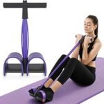 Bauchtrainer, Sit Up Trainingsgeräte Bodybuilding Expander Ganzkörpertrainer für Zuhause 6 Tubes Elastische Zugseil Multifunktions Leg Exerciser für Fitness Abnehmen Training Yoga