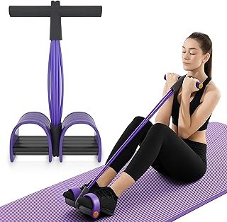 Bauchtrainer, Sit Up Trainingsgeräte Bodybuilding Expander Ganzkörpertrainer für Zuhause 6 Tubes Elastische Zugseil Multifunktions Leg Exerciser für Fitness Abnehmen Training Yoga