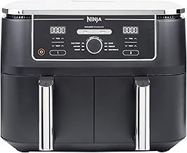 Ninja Foodi MAX Dual Zone [AF400EU] Hot Air Fryer, 2 Large Frying Compartments, 6 Functions, 2 Independent Garzones, 9.5 Litres, 65% Save Energy Costs