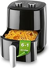GOURMETmaxx Hot Air Fryer 3.1 L | Airfryer with 60 Minute Timer and 6 Functions Including Defrosting & Heating | Energy-Saving & Low Odour Frying - Almost Without Oil | 1350 W
