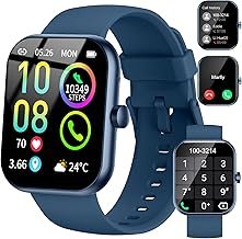 Smartwatch for Men and Women, 1.96 Inch HD Touchscreen Fitness Watch with Phone Function, Smart Watch Fitness with Heart Rate, Sleep Monitor, Pedometer, 113+ Sports Watch, IP68 Waterproof for iOS