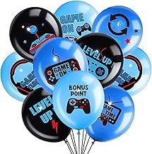 Video Game Birthday Balloon Decoration Set, Balloons Game Blue Black for Gamer Party Children's Birthday, Game Themes Party Birthday Decoration Boys, Pack of 20