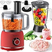 Food Processor and Mixer Combination, 2.5 L Chopper for Meat, Vegetables and Dough, 2 L Stand Mixer with 1500 W Glass Container, 2 Speed Levels and Pulse Function for Smoothies, Nutrient Extraction