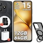 Blackview Wave 9C Mobile Phone Without Contract 12GB + 64GB/2TB TF, IP54 6.56 Inch HD+ Smartphone Without Contract, Android 15, 5000mAh, 13MP + 8MP, Octa-Core, 32GB TF, Rotating Mobile Phone Case