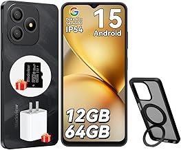 Blackview Wave 9C Mobile Phone Without Contract 12GB + 64GB/2TB TF, IP54 6.56 Inch HD+ Smartphone Without Contract, Android 15, 5000mAh, 13MP + 8MP, Octa-Core, 32GB TF, Rotating Mobile Phone Case