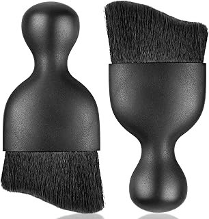 Pack of 2 Car Dust Brush, Soft Bristle Car Brush, Curved Design Cleaning Brush, No Scratch, Car Brush Interior for Dashboard, Ventilation Nozzles and Gaps