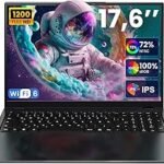jumper Laptop 17.6 Inch 100% sRGB FHD Display, 16GB RAM 512GB SSD + 128GB eMMC, N95 CPU, Luminous Keyboard, 7000mAh, WiFi 6, Notebook for Students and Business