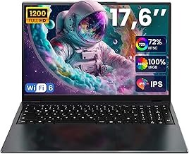 jumper Laptop 17.6 Inch 100% sRGB FHD Display, 16GB RAM 512GB SSD + 128GB eMMC, N95 CPU, Luminous Keyboard, 7000mAh, WiFi 6, Notebook for Students and Business