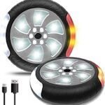 Pushchair Light USB Rechargeable - LED Reflectors for Pushchairs with 2 Light Effects, 18 LED Pro Light, Buggy Waterproof Flashing Light with Fastener (Pack of 2)