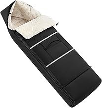 Navaris XL Foot Muff for Pushchairs Buggies Warm Winter Spring Transitional Period Soft Fleece Winter Bag in Black Suitable for 3-Point and 5-Point Harness System