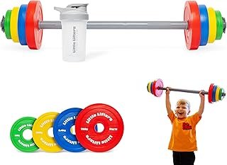 Barbell Set for Kids - Adjustable Kids Toy Weights & Plastic Dumbbell Toys with Water Bottle, Kids Fitness Equipment for Role Play, Fun Fitness Toy for Kids