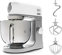 Kenwood kMix KMX750WH Food Processor, 5 L Stainless Steel Bowl, Safe-Use Safety System, Metal Housing, 1,000 Watts, incl. 3-piece Patisserie Set and Splash Guard, White