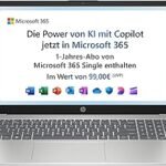 HP Laptop, 15.6 Inch FHD Display, Intel N100, 4 GB DDR4 RAM, 128 GB UFS, Intel UHD Graphics, Windows 11 Home in S Mode, QWERTZ Keyboard, Natural Silver