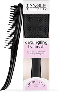 Tangle Teezer Ultimate Detangler Hair Brush - For Wet & Dry Hair - Detangling Brush for All Hair Types - Two-Stage Bristles Reduce Hair Breakage & Remove Knots - Black