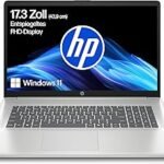 HP Laptop with 17.3" FHD Display, Intel Core i5-1334U, 16GB DDR4 RAM, 512GB SSD, Intel Iris Graphics, Windows 11, QWERTZ, Silver with 25GB Dropbox Memory for 12 Months