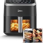 Midea Hot Air Fryer, 5L Capacity, HeatXpress Technology, 90% Less Oil, Energy and Time Saving with 7 Presets, Easy-View Window & Light, Non-Stick, Black