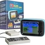 Silvergear® Mini TV Retro Video Spiel | Analogue Pocket Konsole Retro | Mit 240 Klassichen Spielen | Handheld Spielekonsole | Mini Game Konsole | 61 x 64 x 94 mm | Blau