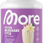 MORE Protein, Vanilla Ice Cream, 600 g, Mix of Whey Concentrate and Casein, Ideal for Muscle Building and Preservation, with Lactase, Made in Germany