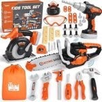 Vanplay Tool Box Children's Toy from 3 Years Tool Children with Chainsaw, Electric Drill, Circular Saw, Children's Toy from 3 4 5 6 Years