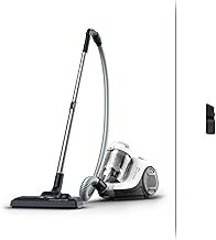 Rowenta Swift Power Cyclonic Bagless Vacuum Cleaner, 900 W Motor, Large Dust Container 1.2 L, 77 Decibels, 7.6 m Cleaning Radius, Ergonomic Carry Handle, Bagless Vacuum Cleaner, White, RO2917