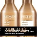 Redken | Care Set for Dry and Brittle Hair, Invigorates and Hydrates, with Omega-6 and Argan Oil, All Soft Shampoo 300 ml & Conditioner 300 ml