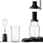 Philips 5000 Serie Stabmixer, Leistungsstarker 1200-Watt-Motor, ProMix- + SpeedTouch-Technologie, One-Touch-Knopf, Spiralisierer-Aufsatz, Schwarz (HR2684/00)