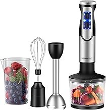 Steinborg Hand Blender Set 1,500 Watt Stainless Steel Purée Stick Whisk Chopper - 500 ml Mixing Container Stainless Steel Turbo Function Hand Mixer Purée Multi Chopper